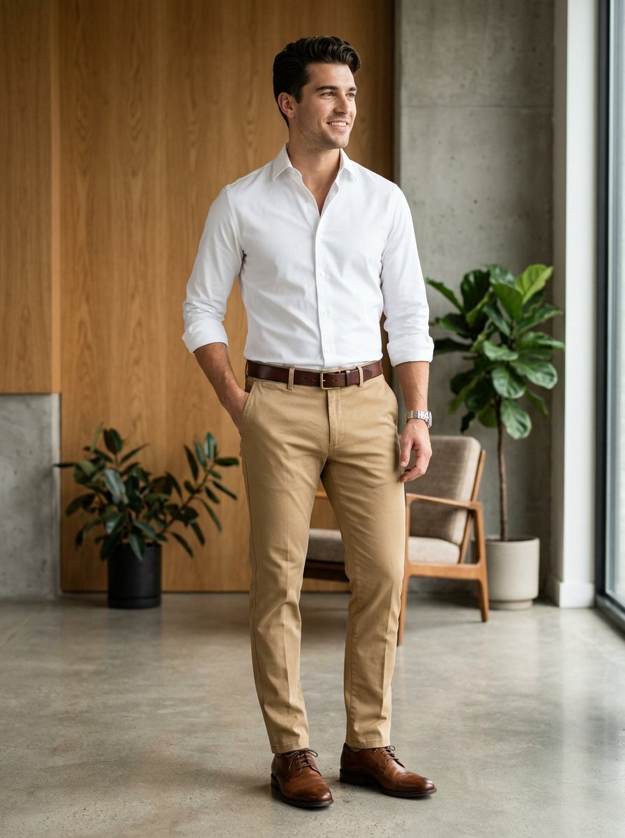 Italian Tailored Stretch Chino Trousers